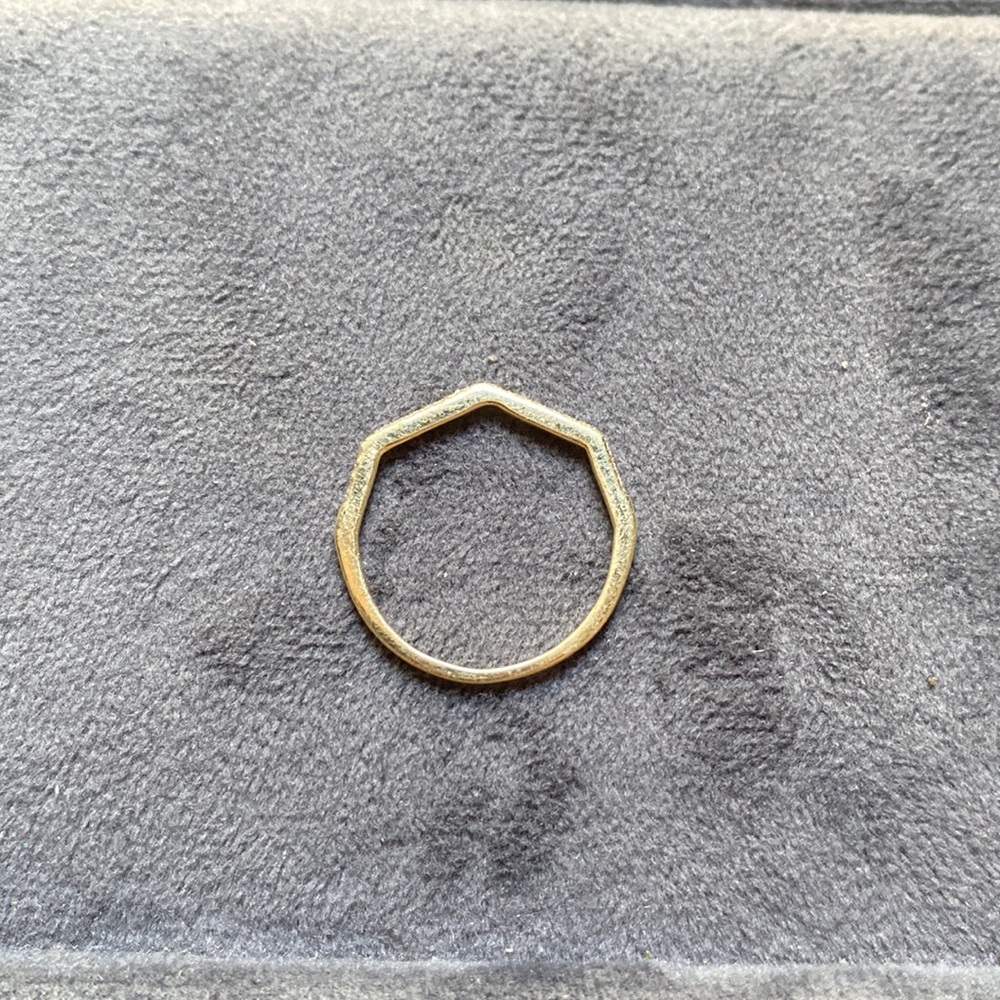 REAL DIAMONDS solid YELLOW GOLD ring  6 6.5 6 1/2 band pavè diamond stones kt - Picture 4 of 13